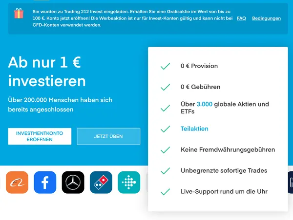 Gratis Aktie von trading212